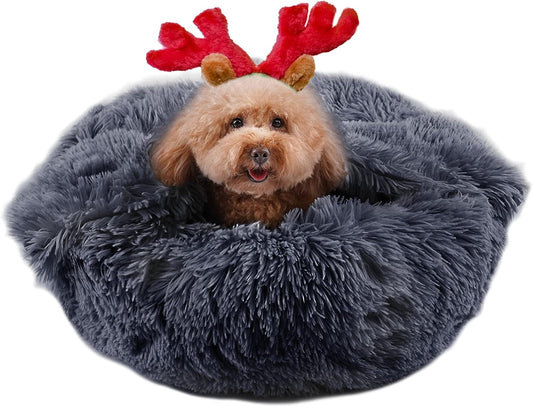 Anti-Anxiety Hooded Dog Bed with Blanket Attached