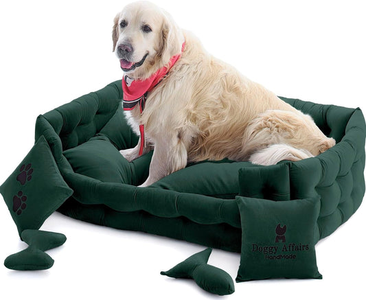 Luxury Handcrafted 5-In-1 Dog Bed Set