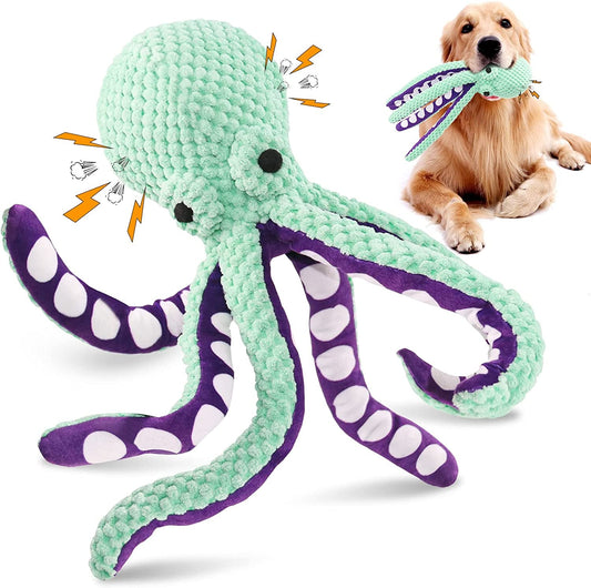 Large Plush Squeaky Octopus Dog Training Toy